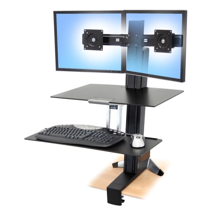 Ergotron Workfit-S, Dual Monitor with Worksurface+, 33-349-200