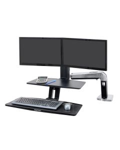 Ergotron Workfit-A Dual Workstation with Suspended Keyboard, Sit-Stand Desk Arm