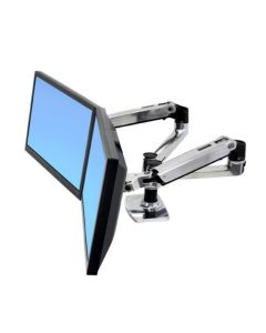 Ergotron LX Dual Monitor Arm Side-by-Side (Silver) With Grommet Kit