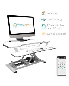 VersaDesk PowerPro Elite Corner Sit To Stand Electric Desk with USB, Memory Setting & App Control